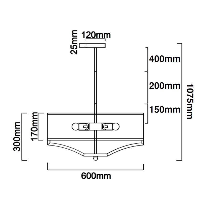 Open Design OR84801 - Lustre em haste GERDO 4xE27/12W/230V cromado brilhante/branco