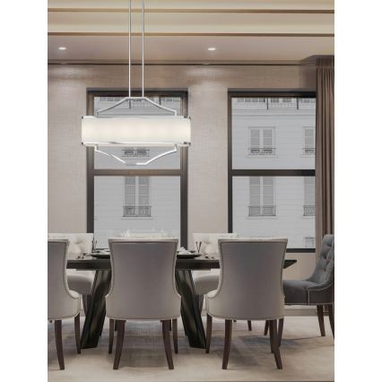 Open Design OR84849 - Lustre em haste GERDO OVALE 6xE14/12W/230V cromado brilhante/branco
