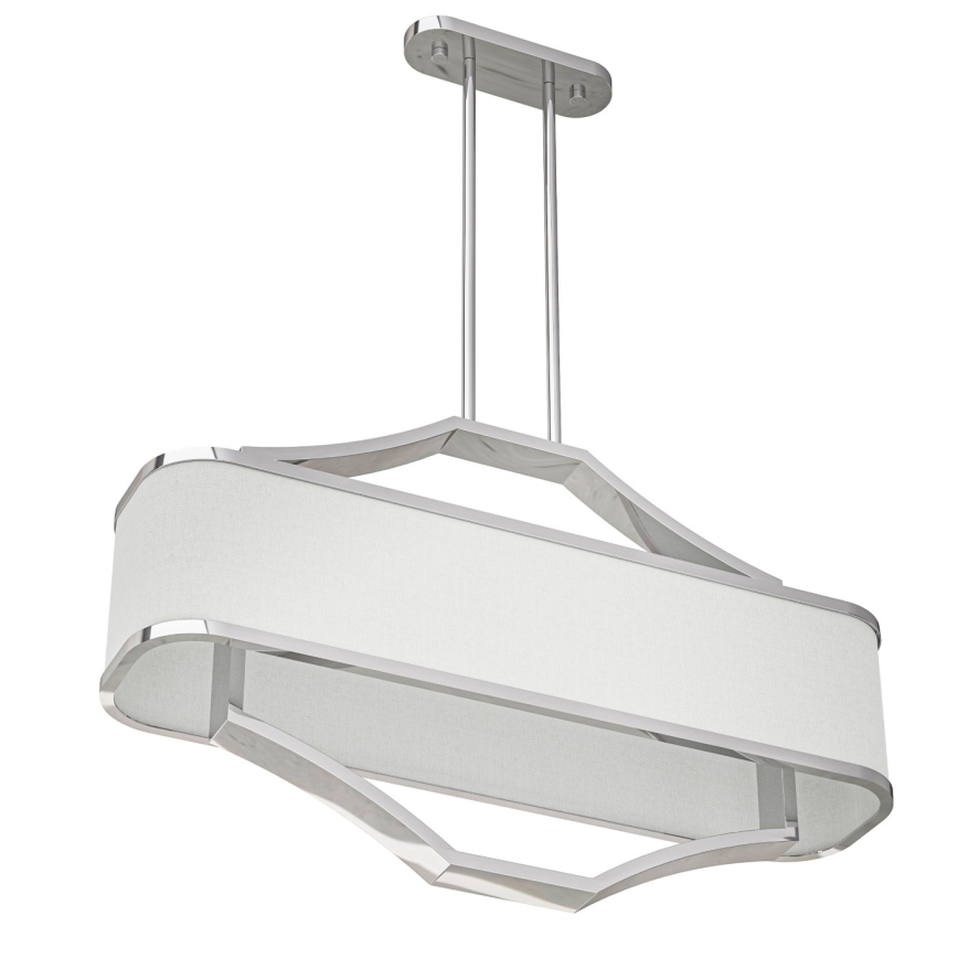 Open Design OR84849 - Lustre em haste GERDO OVALE 6xE14/12W/230V cromado brilhante/branco