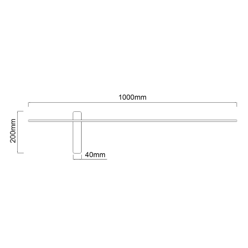 Open Design OR85051 - Aplique de parede LED BENE, 10,5 W, 230 V, 100 cm, preto