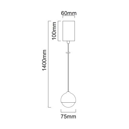 Open Design OR85099 - Lustre LED suspenso por cabo BOLICINA LED/5W/230V dourado