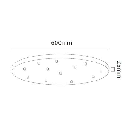 Open Design OR85402 - Lustre suspenso por cabo ERO 12xG9/8W/230V preto