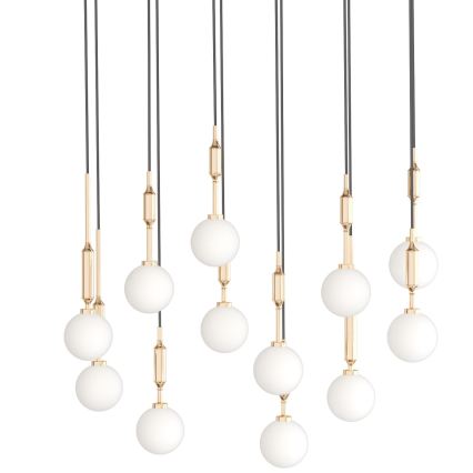 Open Design OR85457 - Lustre suspenso por cabo ERO, 12x G9/8W/230V, dourado