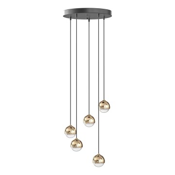 Open Design OR85518 - Lustre LED suspenso por cabo BOLICINA 5xLED/5W/230V dourado/preto