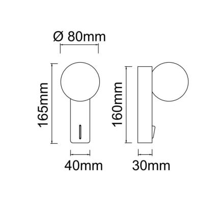 Open Design OR85587 - Aplique de parede BOLETTA 1xG9/8W/230V bege