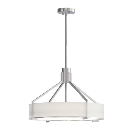 Open Design OR85624 - Lustre de haste DORETTO 4xE27/15W/230V Ø 50 cm cromado fosco/branco