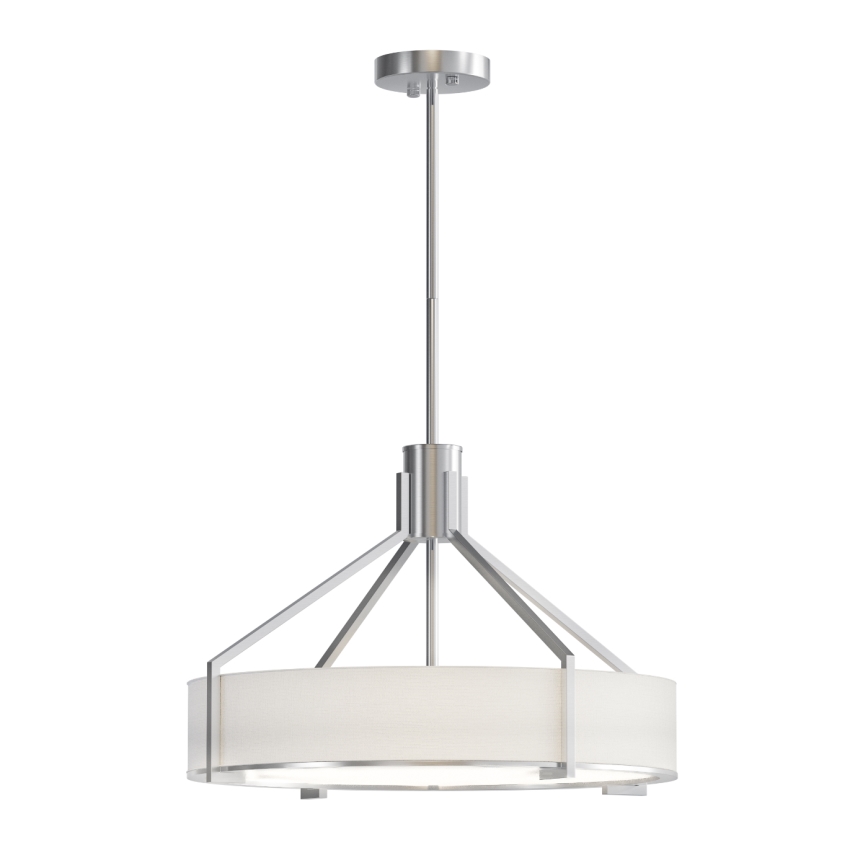 Open Design OR85624 - Lustre de haste DORETTO 4xE27/15W/230V Ø 50 cm cromado fosco/branco