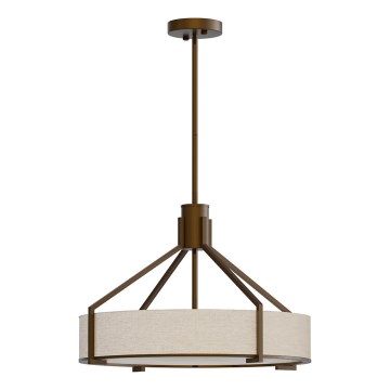 Open Design OR85648 - Lustre em haste DORETTO 4xE27/15W/230V Ø 50 cm castanho/bege