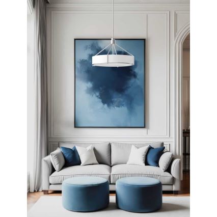 Open Design OR85655 - Lustre em haste DORETTO, 6xE27/15W/230V, Ø 70 cm, cromo mate/branco