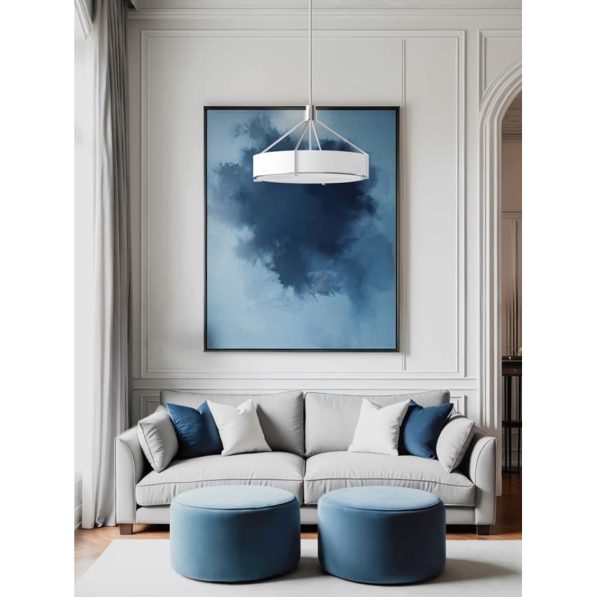 Open Design OR85655 - Lustre em haste DORETTO, 6xE27/15W/230V, Ø 70 cm, cromo mate/branco