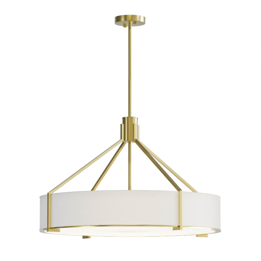 Open Design OR85662 - Lustre de haste DORETTO 6xE27/15W/230V Ø 70 cm dourado/branco