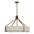 Open Design OR85679 - Lustre de haste DORETTO 6xE27/15W/230V Ø 70 cm castanho/bege