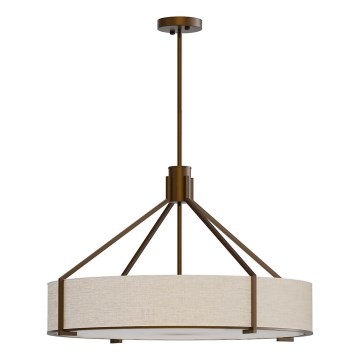 Open Design OR85679 - Lustre de haste DORETTO 6xE27/15W/230V Ø 70 cm castanho/bege