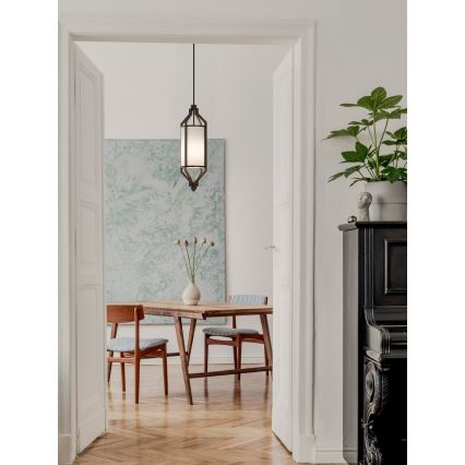 Open Design OR85877 - Lustre ZUNDO em haste 1xE27/15W/230V castanho/bege