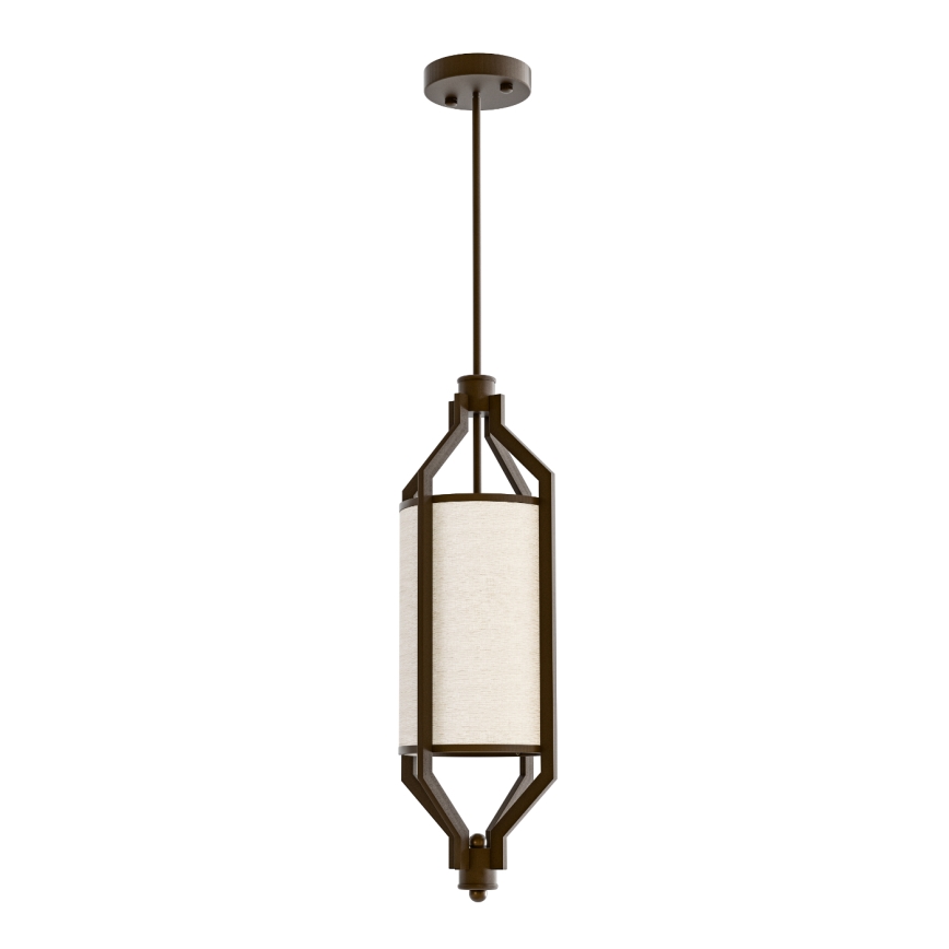 Open Design OR85877 - Lustre ZUNDO em haste 1xE27/15W/230V castanho/bege