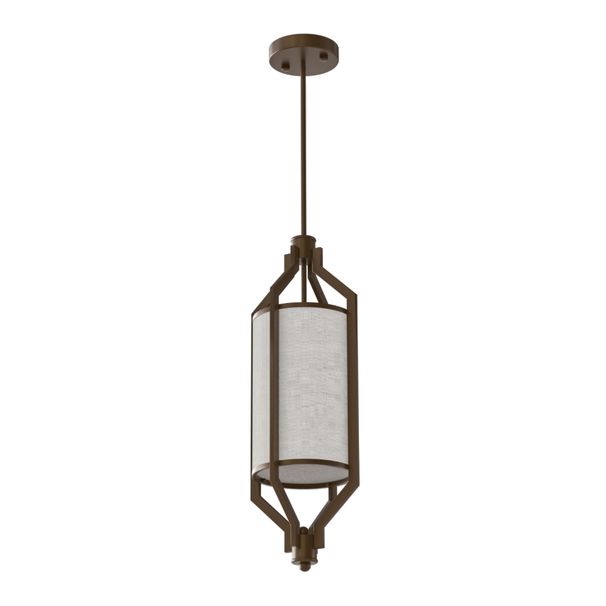 Open Design OR85877 - Lustre ZUNDO em haste 1xE27/15W/230V castanho/bege