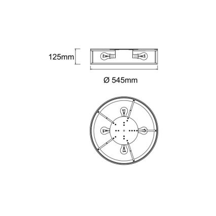 Open Design OR85990 - Candeeiro de tecto ZALINDRO 4xE27/15W/230V diâmetro 54,5 cm bege/castanho
