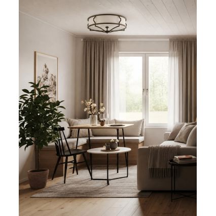 Open Design OR86614 - Candeeiro de tecto STESSO 6xE27/12W/230V diâmetro 85 cm castanho