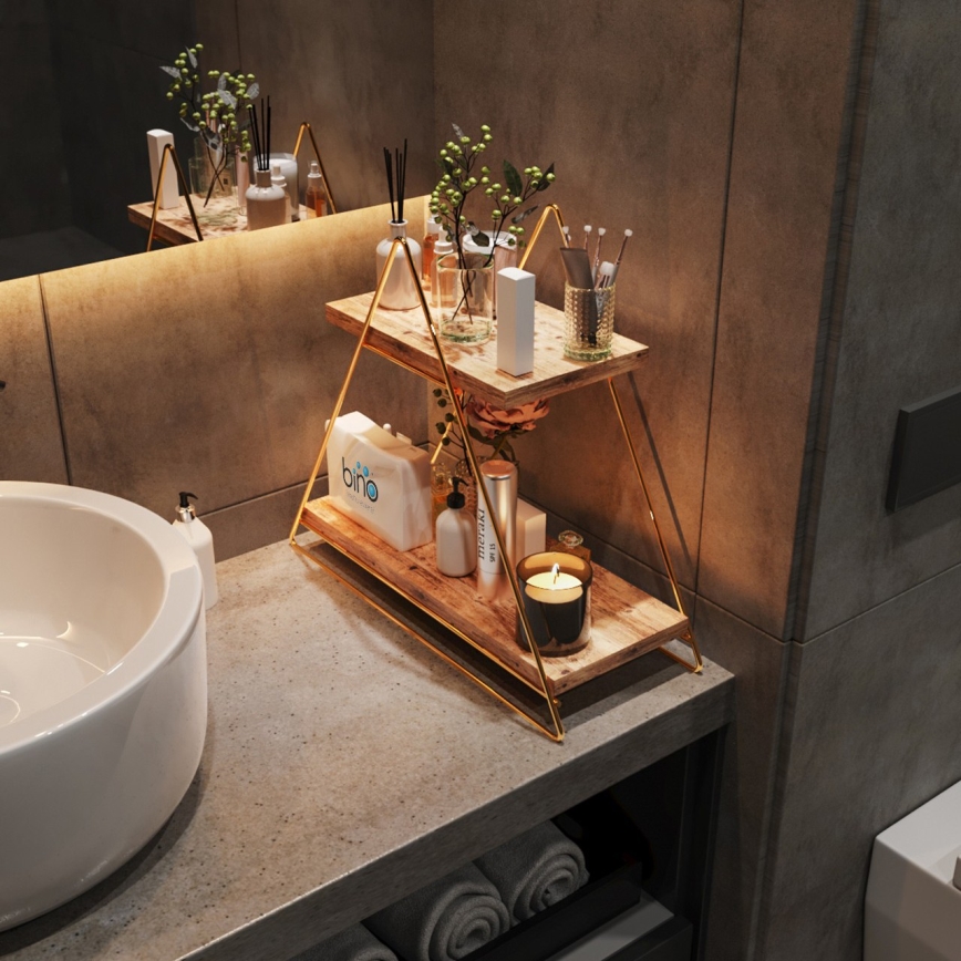 Organizador de prateleiras 35x40 cm dourado