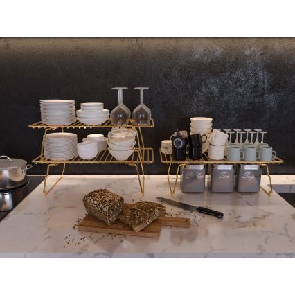 Organizador de prateleiras 42x19 cm dourado