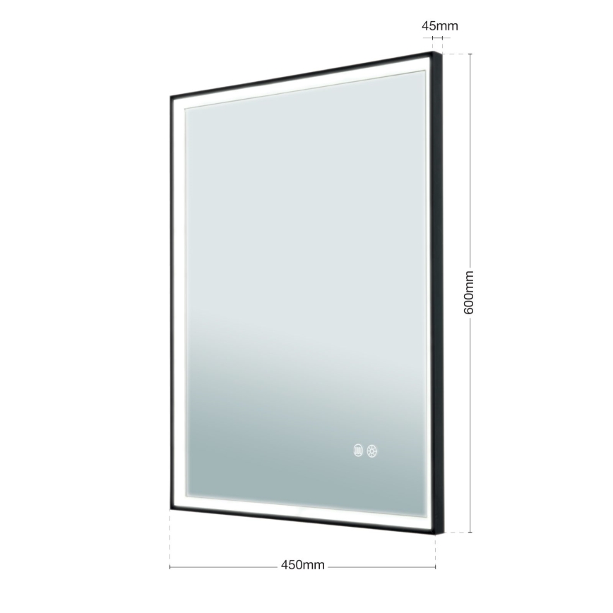 Espelho de parede aquecido para casa de banho com retroiluminação LED FRAME LED/48W/230V 3000/4000/6000K 60x45 cm IP44