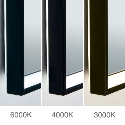 Espelho de parede para casa de banho com aquecimento LED e iluminação integrada FRAME LED/48W/230V 3000/4000/6000K 60x45 cm IP44