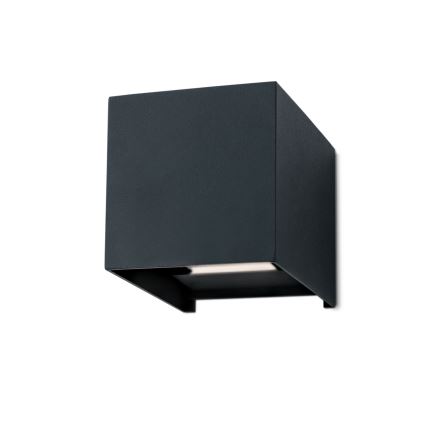 Luminária de parede LED exterior CUBE 2xLED/3W/230V IP54 antracite