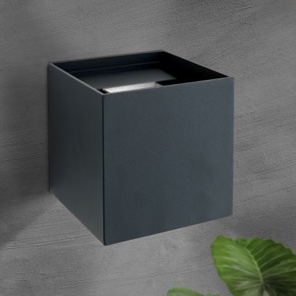 Luminária de parede LED exterior CUBE 2xLED/3W/230V IP54 antracite