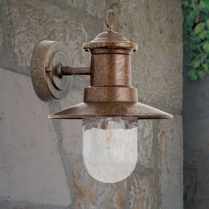 Candeeiro de parede exterior LEONIE 1xE27/60W/230V IP44 bronze