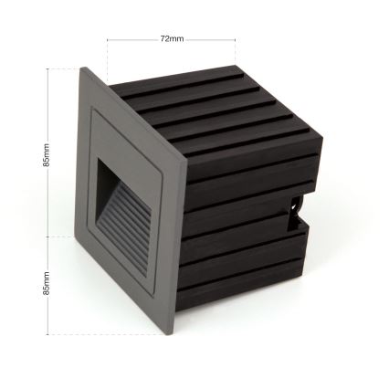 Luminária Embutida LED LORO LED/2W/230V IP65 antracite