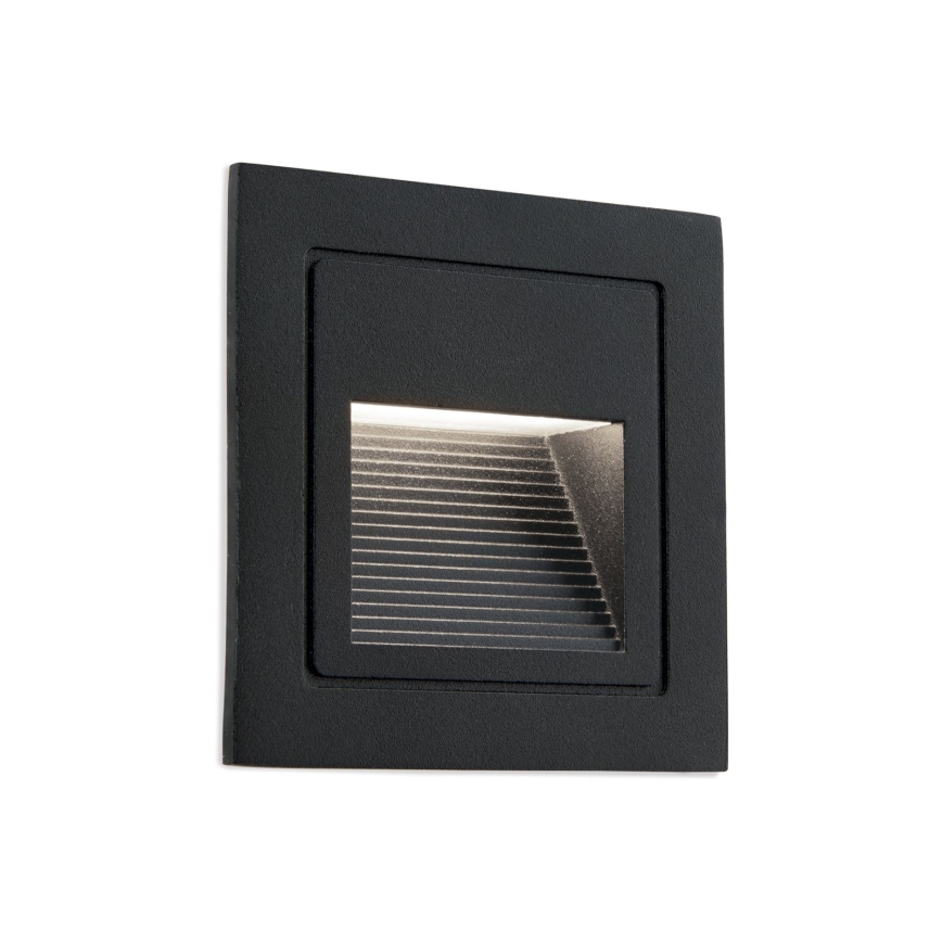 Luminária Embutida LED LORO LED/2W/230V IP65 preta