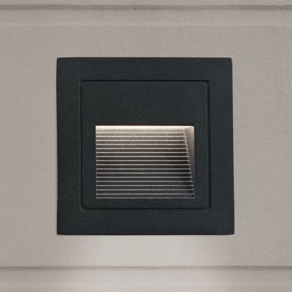 Luminária Embutida LED LORO LED/2W/230V IP65 preta