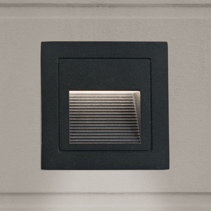 Luminária Embutida LED LORO LED/2W/230V IP65 preta