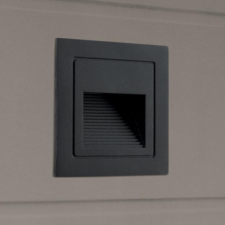 Luminária Embutida LED LORO LED/2W/230V IP65 preta