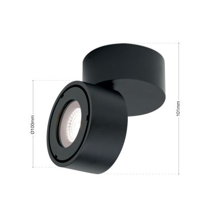 Luminária de embutir LED dimmerizável para banheiro HARVEY LED/15W/230V IP65 preta