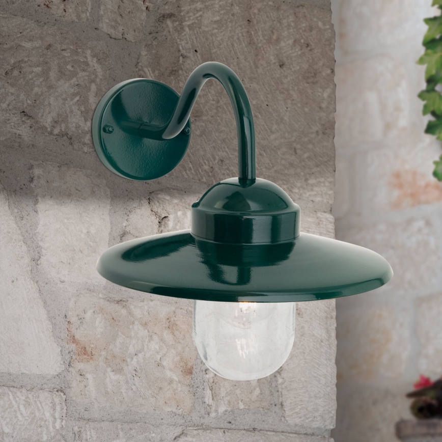 Candeeiro de parede exterior EDWARD 1xE27/60W/230V IP44 verde