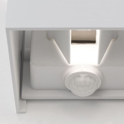 Luminária de parede LED para exterior com sensor de movimento e crepúsculo CUBE-S LED/13W/230V IP54 branco