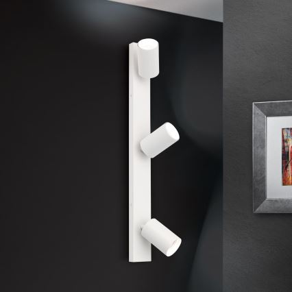 Candeeiro de parede orientável SEAN 3xGU10/13W/230V branco