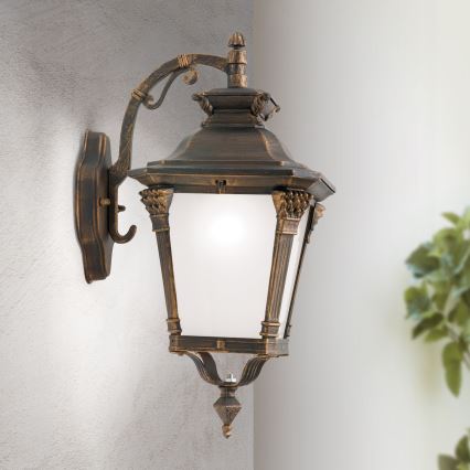 Aplique de parede exterior AIKO 1xE27/60W/230V IP23 bronze/pátina