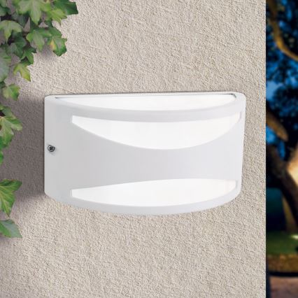 Candeeiro de parede exterior SHELL 1xE27/40W/230V IP54 branco