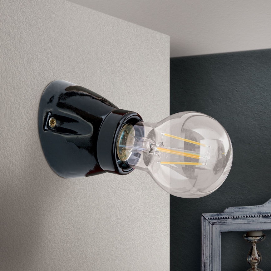 Aplique de parede FROST 1xE27/60W/230V preto