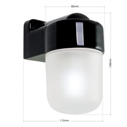 Candeeiro de parede OSTIA 1xE27/40W/230V preto