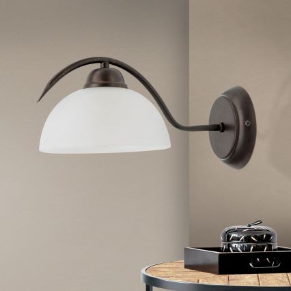 Aplique de parede RULA 1xE27/40W/230V branco/bronze