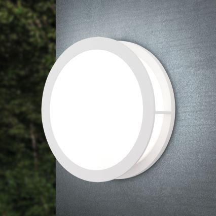 Candeeiro de exterior HENRY 2xE27/15W/230V Ø 30 cm IP44 branco
