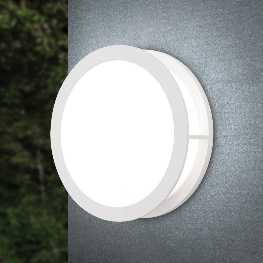 Candeeiro de exterior HENRY 2xE27/15W/230V Ø 30 cm IP44 branco