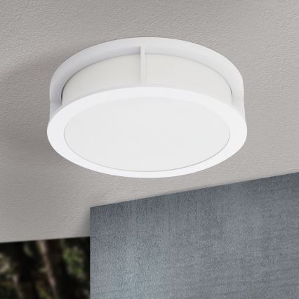 Candeeiro de exterior HENRY 2xE27/15W/230V Ø 30 cm IP44 branco