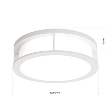 Candeeiro de exterior HENRY 2xE27/15W/230V Ø 30 cm IP44 branco