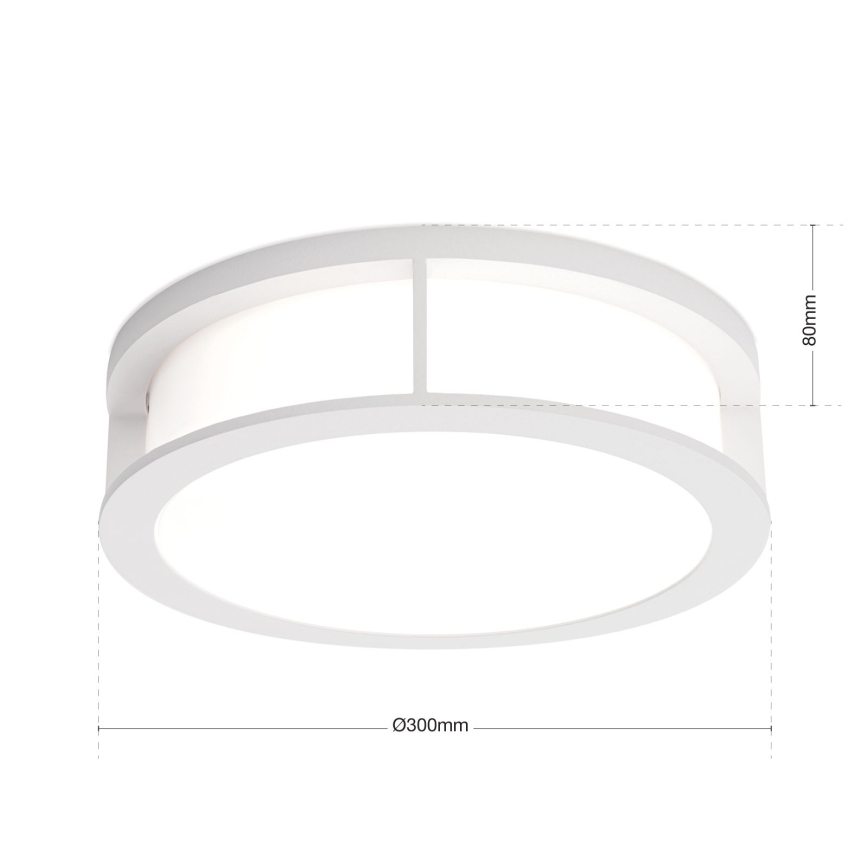 Candeeiro de exterior HENRY 2xE27/15W/230V Ø 30 cm IP44 branco