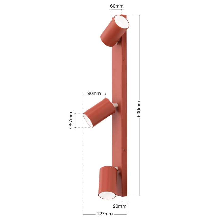 Candeeiro de focos PENN 3xGU10/13W/230V cor tijolo