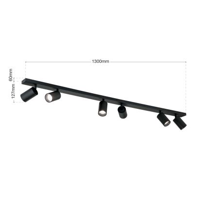Candeeiro de focos SEAN 6xGU10/13W/230V preto